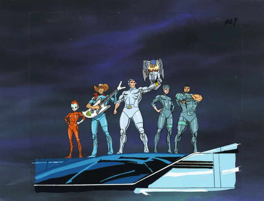The opening-titles cel setup